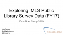 title slide for IMLS Library Survey Data webinar