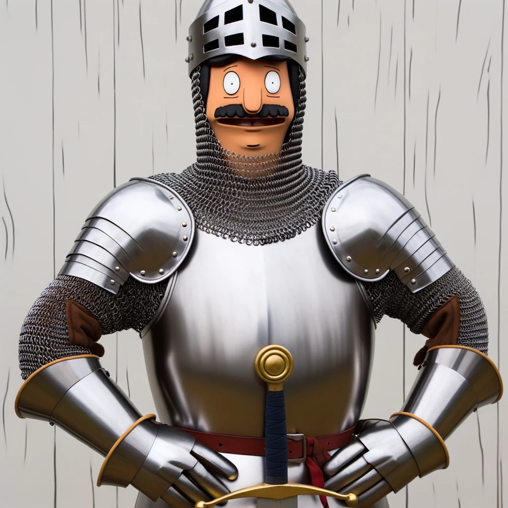 Bob Belcher in a suit of armor