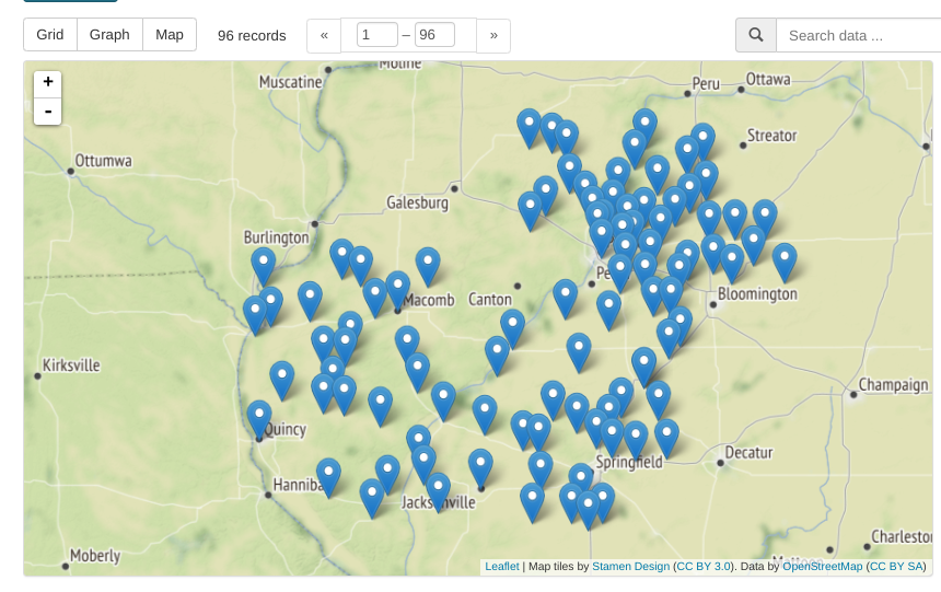 map of libraries in the IL-18th congressional district